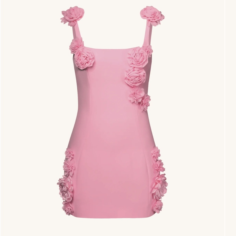 JW PEI elaina pink rosette mini dress